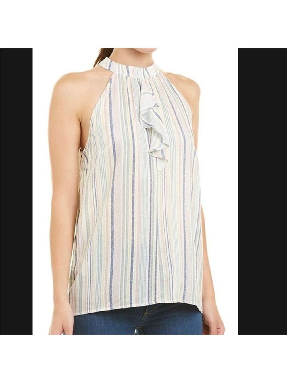 New BCBG Ruffle Halter Top - Picture 2 of 5
